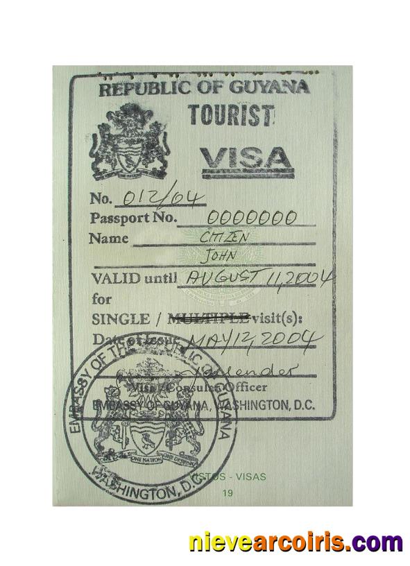 GUYANA stamp visa